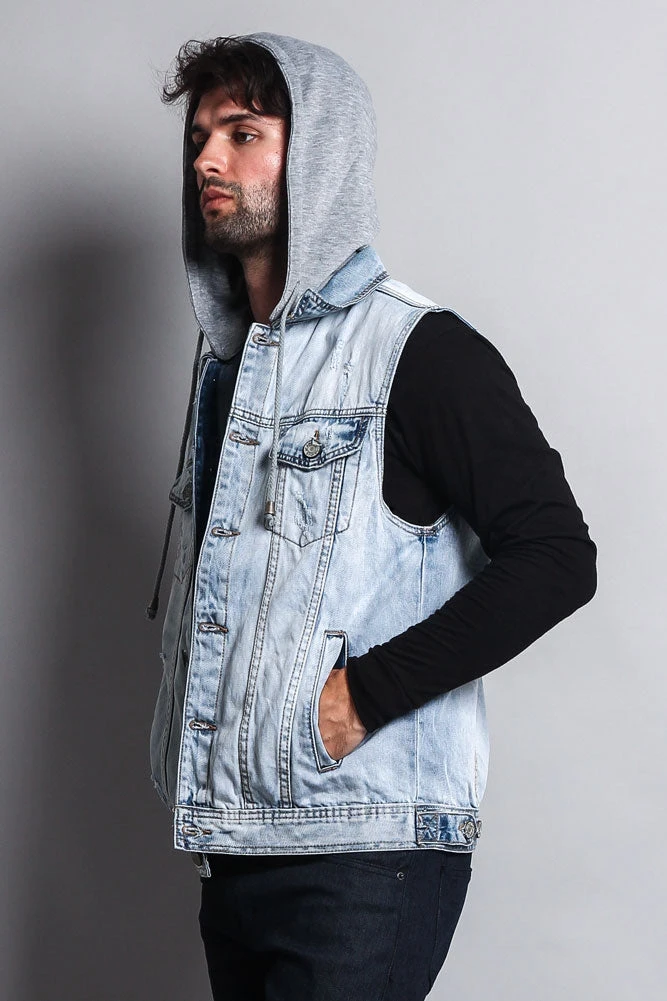 Detachable Hood Denim Vest 13 Detachable Hood Denim Vest - Image 13