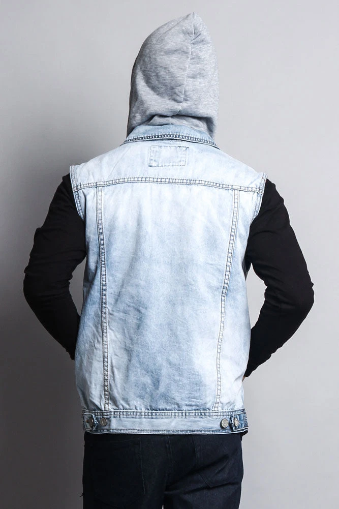 Detachable Hood Denim Vest 14 Detachable Hood Denim Vest - Image 14