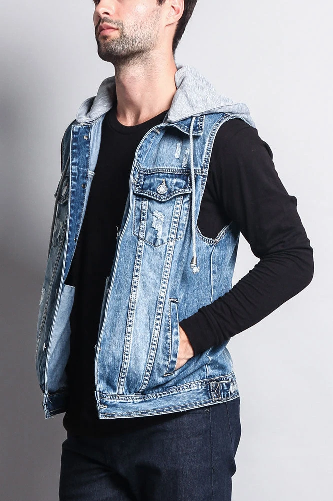 Detachable Hood Denim Vest 16 Detachable Hood Denim Vest - Image 16