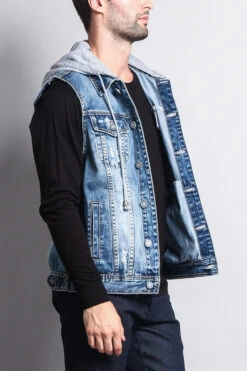 Detachable Hood Denim Vest 37 Detachable Hood Denim Vest -Victorious DK108 IND 4