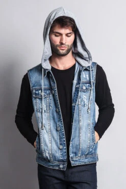 Detachable Hood Denim Vest 38 Detachable Hood Denim Vest -Victorious DK108 IND 5