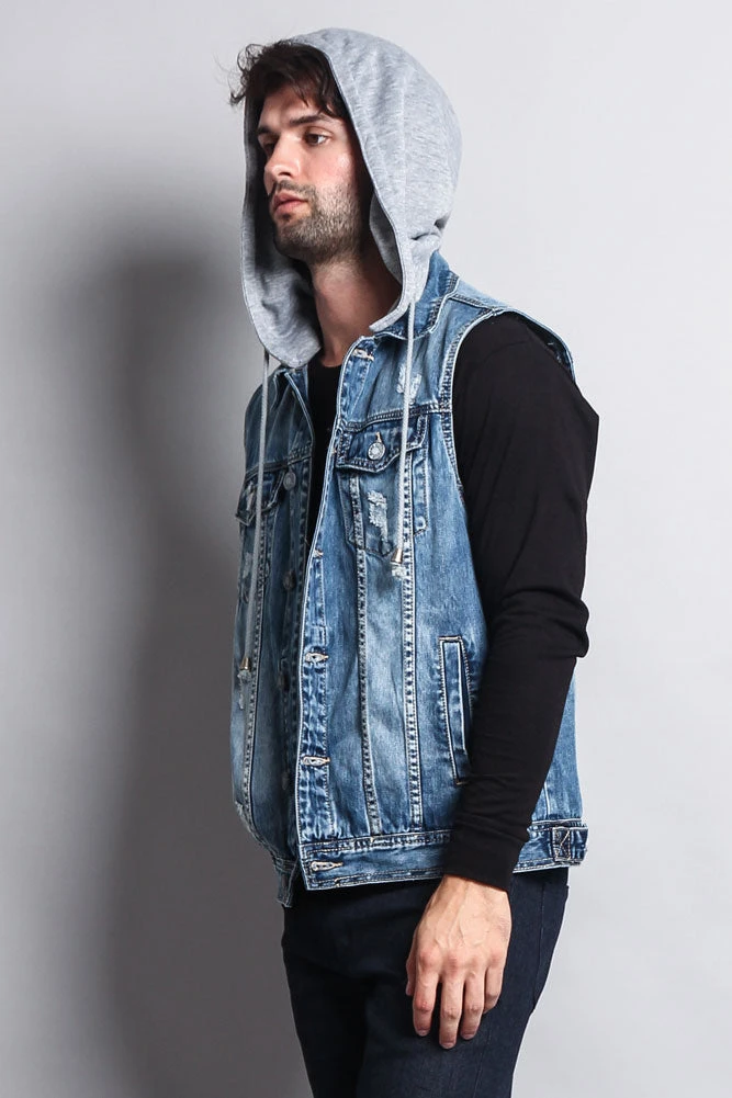 Detachable Hood Denim Vest 20 Detachable Hood Denim Vest - Image 20