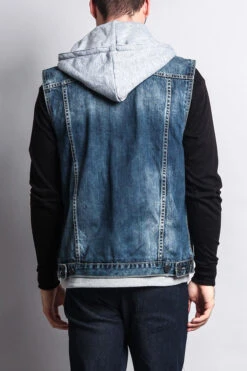 Layered Hooded Denim Vest -Victorious DK110 DKI 3