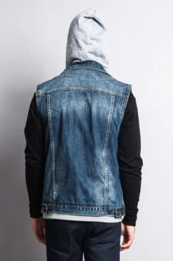 Layered Hooded Denim Vest -Victorious DK110 DKI 7