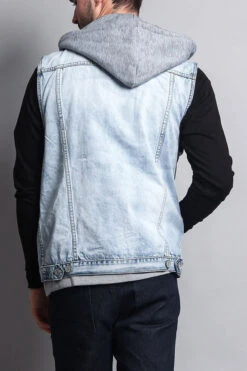 Layered Hooded Denim Vest -Victorious DK110 ICE 3