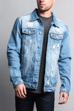 Premium Distressed Denim Jacket -Victorious DK125 IND 5