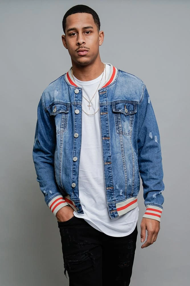 Striped Rib Denim Jacket 1 Striped Rib Denim Jacket