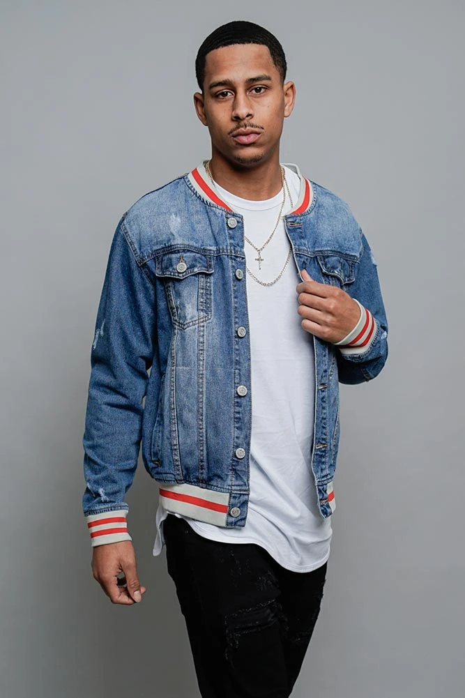 Striped Rib Denim Jacket 4 Striped Rib Denim Jacket - Image 4