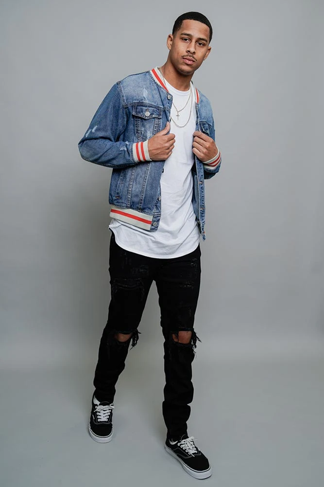 Striped Rib Denim Jacket 6 Striped Rib Denim Jacket - Image 6