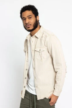 Distressed Denim Button Up Shirt Jacket 25 Distressed Denim Button Up Shirt Jacket -Victorious DK158 SND 2 70810d37 00c1 48c6 b61f 0cedcd54e784
