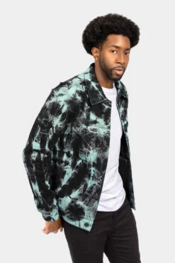 Distressed Tie Dye Denim Jacket -Victorious DK185 TEL 4