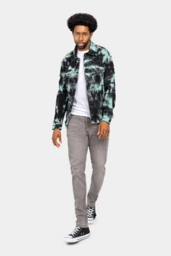 Distressed Tie Dye Denim Jacket -Victorious DK185 TEL 5