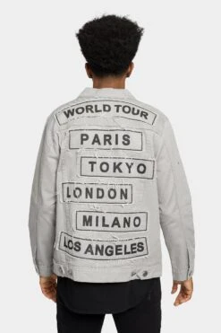 World Tour Colored Denim Jacket 33 World Tour Colored Denim Jacket -Victorious DK192 GRY 3