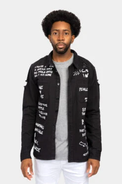 Who I Am Button Down Denim Shirt Jacket