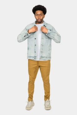 Faded Paisely Print Denim Jacket -Victorious DK202 LTI 5