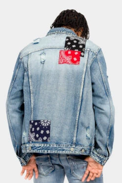 Bandana Paisley Patch Denim Jacket -Victorious DK213 IND 3
