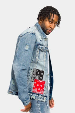 Bandana Paisley Patch Denim Jacket -Victorious DK213 IND 4