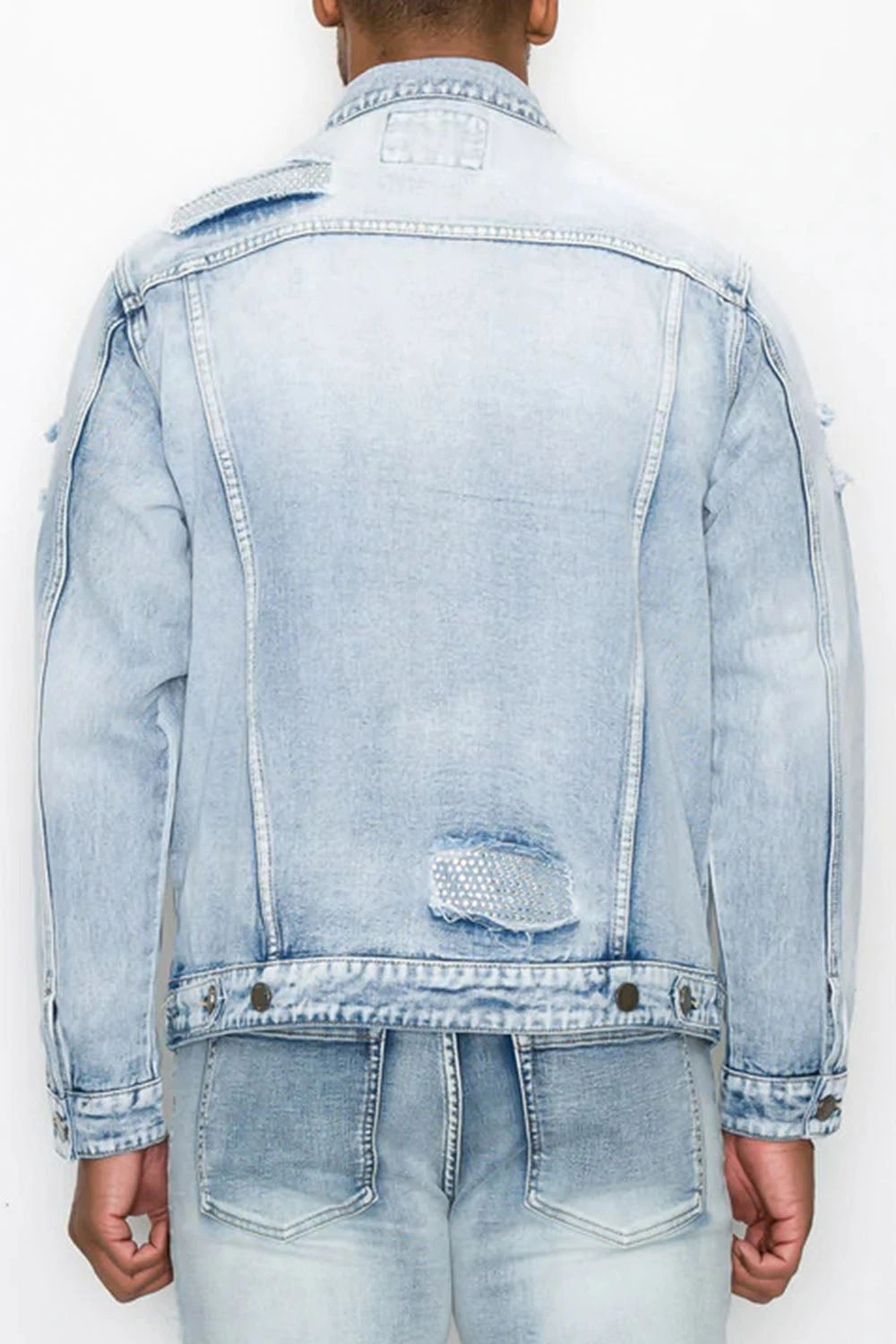 Faded Diamond Denim Jacket 4 Faded Diamond Denim Jacket - Image 4