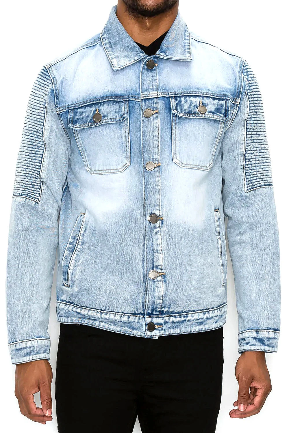 Biker Washed Denim Jacket 1 Biker Washed Denim Jacket