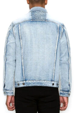 Biker Washed Denim Jacket 16 Biker Washed Denim Jacket -Victorious DK232 LTI 4