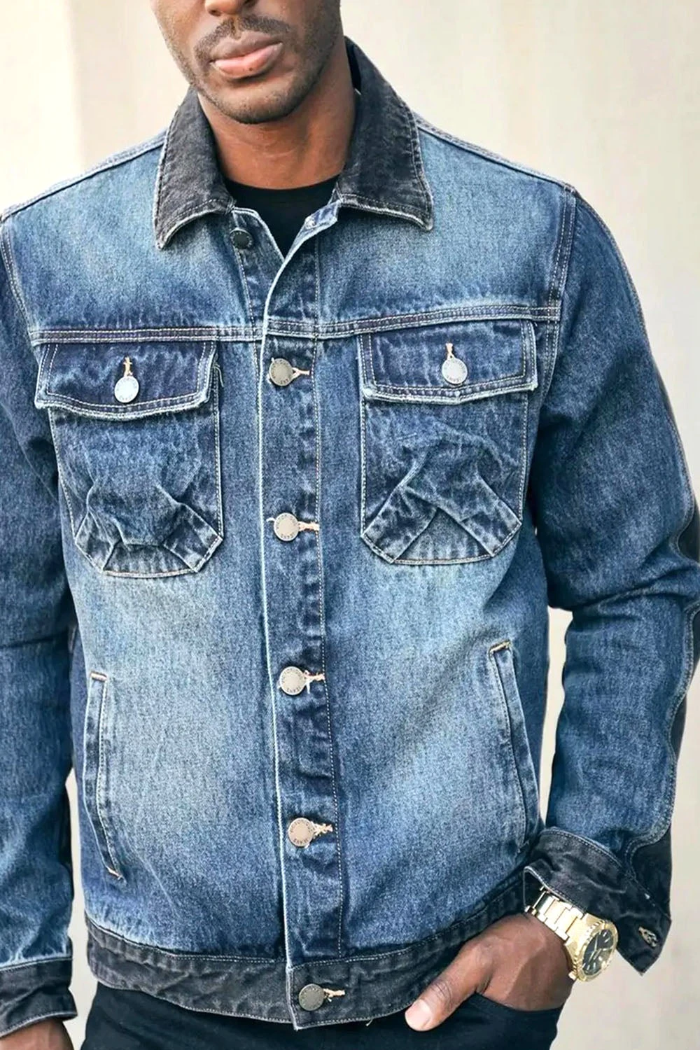 Two Tone Trucker Denim Jacket 4 Two Tone Trucker Denim Jacket - Image 4
