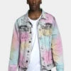 Multi Color Airbrushed Denim Jacket