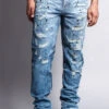 Distressed Wash Slim Jeans