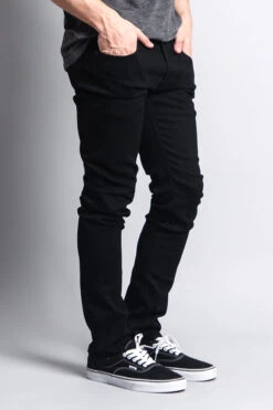 Premium Denim Skinny Fit Jeans (Black) 7 Premium Denim Skinny Fit Jeans (Black) -Victorious DL1004 BLK 3