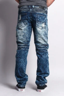Biker Distressed Washed Slim Jeans -Victorious DL1010 DKI 3