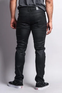 Coated Biker Jeans -Victorious DL1030 BLK 3