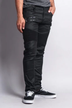 Coated Biker Jeans -Victorious DL1030 BLK 4