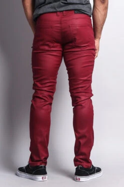 Coated Biker Jeans -Victorious DL1030 BRG 3
