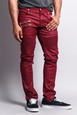 Coated Biker Jeans -Victorious DL1030 BRG 5