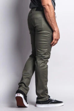 Coated Biker Jeans -Victorious DL1030 OLV 4