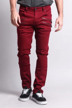 Quilted Biker Jeans -Victorious DL1032 BRG 5