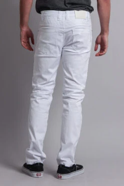 Quilted Biker Jeans -Victorious DL1032 WHT 3