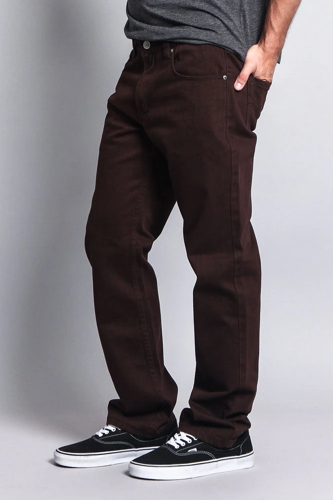 Men's Straight Fit Colored Denim Jeans (Brown) 2 Men's Straight Fit Colored Denim Jeans (Brown) - Image 2