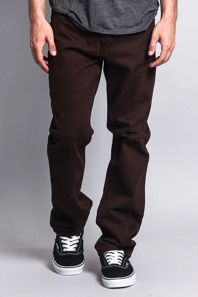 Men's Straight Fit Colored Denim Jeans (Brown) 5 Men's Straight Fit Colored Denim Jeans (Brown) - Image 5