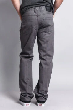 Men's Straight Fit Colored Denim Jeans (Charcoal) -Victorious DL105 CHC 3