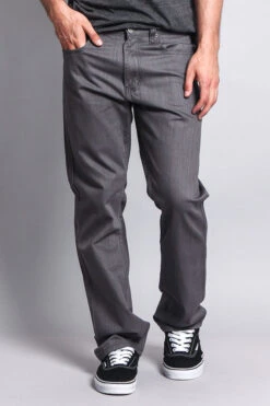 Men's Straight Fit Colored Denim Jeans (Charcoal) -Victorious DL105 CHC 5