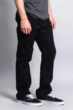 Men's Straight Fit Colored Denim Jeans (Jet Black) 8 Men's Straight Fit Colored Denim Jeans (Jet Black) -Victorious DL105 JBK 4