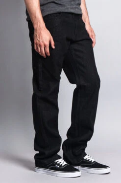 Men's Straight Fit Raw Denim Jeans (Raw Black) 8 Men's Straight Fit Raw Denim Jeans (Raw Black) -Victorious DL105 RBK 4