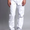 Men's Straight Fit Colored Denim Jeans (White)