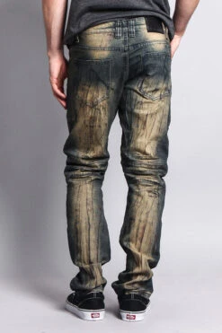 Zipper Cut Grease Wash Biker Jeans -Victorious DL1054 VIN 3