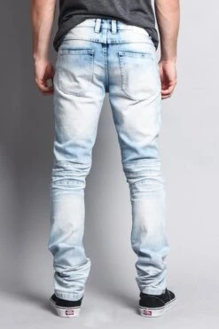 Heavy Dye Biker Denim Jeans -Victorious DL1081 ICE 3