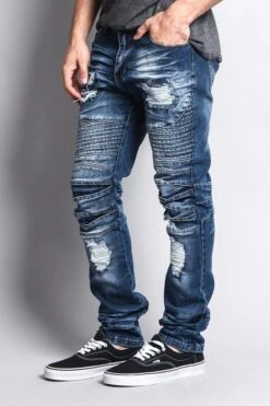 Heavy Dye Biker Denim Jeans -Victorious DL1081 IND 2