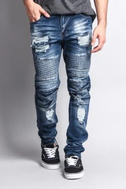 Heavy Dye Biker Denim Jeans -Victorious DL1081 IND 5