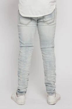 Creased Biker Denim Jeans 38 Creased Biker Denim Jeans -Victorious DL1083 CLD 3