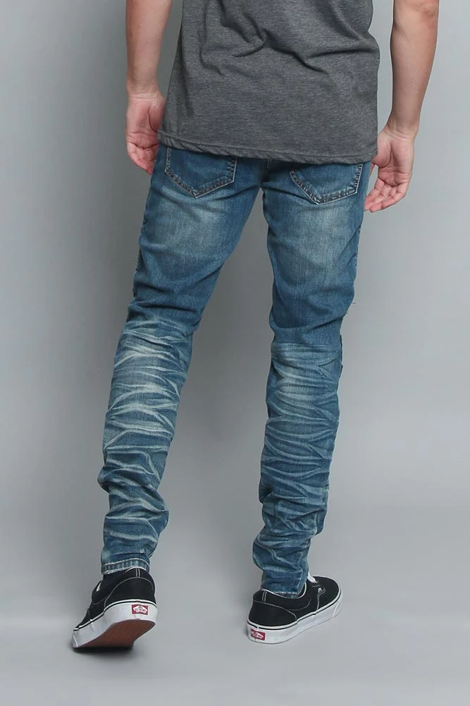 Creased Biker Denim Jeans 4 Creased Biker Denim Jeans - Image 4