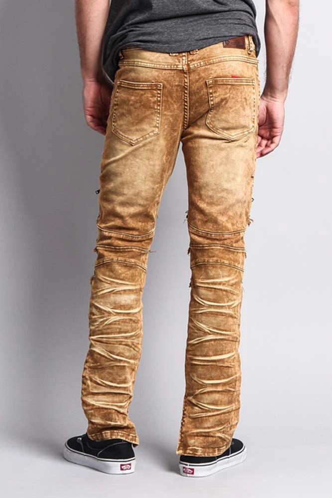 Distressed Acid Washed Biker Slim Jeans 9 Distressed Acid Washed Biker Slim Jeans - Image 9